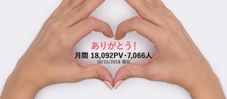 「【お知らせ】10/15　月間18,092ページビュー（7,066ユニークユーザー）になりました！」