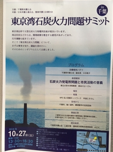 「『東京湾石炭火力問題サミットｉｎ千葉（シンポジウム）』」