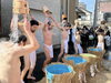 「【帰山奉告式②】大迫力の水行！経文を唱えながら水を浴び心身を清浄に！（本堂前道路）◾️令和7年2月16日（日）100日間の大荒行（再行）を終えた妙栄院住職：及川浩正上人［京成高砂駅より徒歩5分・無人野菜販売所・鬼子母神・日蓮宗ご祈祷］」