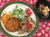 「本日のAランチは 焼肉とコロッケです。」