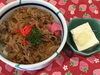 「本日のAランチは 牛丼と温豆腐です。」