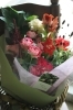 赤い花束「束ねる秋　戸塚安行の花屋フランテッセ」