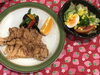 「本日のAランチは 山賊焼きです。」