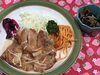 「本日のAランチは 和風あんかけのチキンステーキです。」