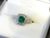 「PT900 E0.77ct D0.58ct プラチナ エメラルド ダイヤモンド デザインリング 高価買取」