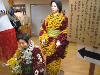 きれいな菊人形<br>実は、シーズンオフは造花で展示しています。<br>本物の菊はもっとみごとな素晴らしさです！！