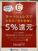 「5％還元対象店です。」