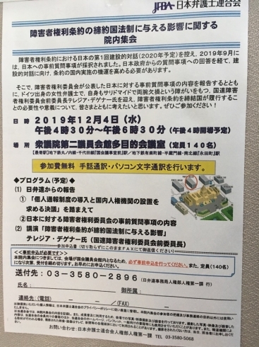 「『障害者権利条約の締約国法制に与える影響に関する院内集会』」