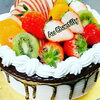 生クリームのチョコがけケーキ「お誕生日ケーキはAu Chantillyで♪(*ﾉωﾉ)早めのご予約をオススメします☆」