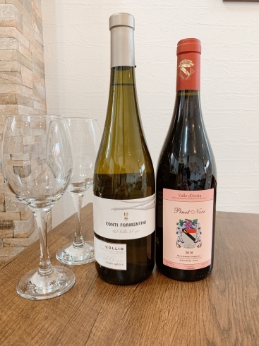 右からピノグリ、ピノノアール「美味しいワインが仲間入り」