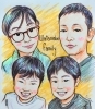 渡部家の似顔絵、みんなニコニコあったかい作品「宝物ご紹介」