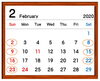 2月の定休日「2月の定休日」