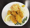 かきフライ「⚓漁協の食堂で✨お魚ランチ✨いかがですか？本日1/30(木)のおすすめmenu！！揚げたてサクッとジューシー・かきフライ定食……¥850-(5ケ入)です。」