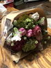 花束を頂きました「耳寄り健康情報♪  ミネラル除菌してます！」