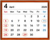 4月の定休日「4月の定休日」