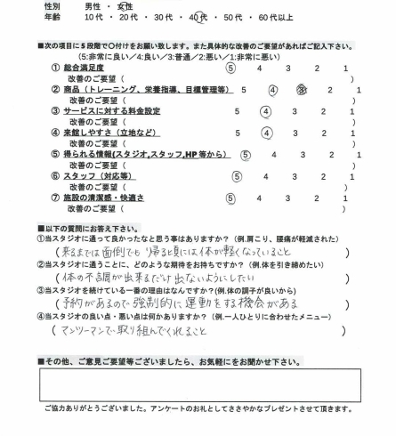 「お客様の声(健康維持・体力UP/40代女性)【行徳・南行徳で体験できるパーソナルトレーニングジム】」