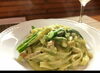 「春のおすすめパスタ  「道産小麦の生パスタ グリーンアスパラのクリームソース」」