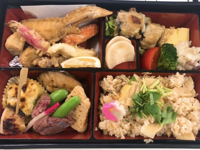 旬の竹の子ご飯も入った豪華なお弁当「まいぷれ三島応援プロジェクト　こだわりの手作り弁当　【縁と】」