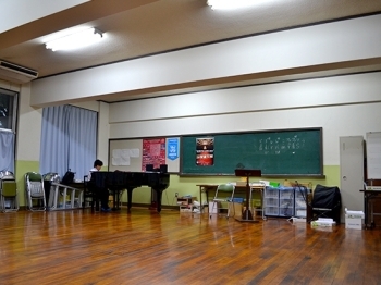 練習場所の和歌山市立伏虎中学校北別館