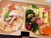かに飯と、色々。「本日はかに飯とおつまみのセットにしてみました。」