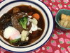 「本日のAランチは　ボルシチ風ハンバーグです。」