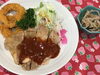 「本日のAランチは　ローストチキンとイカリングフライ」