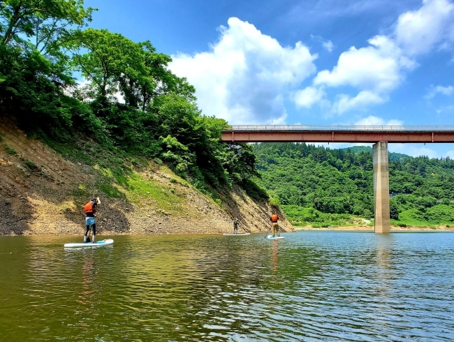 天気にも恵まれました！「白川湖で行われている《カヤック＆SUP体験》に行ってきました❕ （いいでカヌークラブ）」