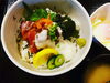 お味噌汁おと温玉付きです「6月29日(月)一魚一会のおすすめランチは「まぐろの漬け丼」です♪」