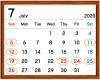 7月の定休日「7月の定休日」