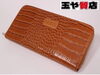 「NONA 新品同様 クロコ型押 ラウンドファスナー 長財布」