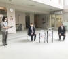 足踏み式消毒液スタンド寄贈式「足踏み式消毒液スタンドを鯖江市様（アイアイ鯖江様）に寄贈させて頂きました！」