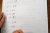 こつこつと文字を書きます「♡英会話の一コマ♡　★英会話と体操のコラボ教室（堀切、お花茶屋、綾瀬、亀有、小菅）」