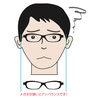「大きい顔にはＬサイズサングラス。（ブラックフレーム・ネイビーレンズ）」
