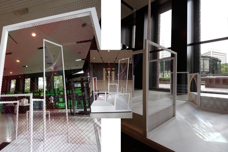 人を糸で表し　新宿の活性化を現した<br>立体的な新宿　東京工科大学の作品