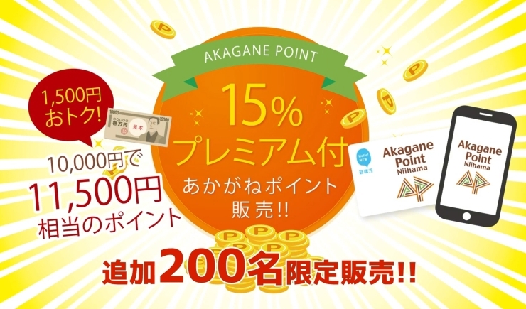 「プレミアム付きあかがねポイント第三次販売します。」