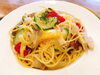 大山ハーブ鶏と夏野菜のぺペロンチーノ「8月のおすすめパスタ！」
