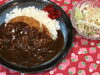 「本日のAランチはカツカレー　ミニサラダ付き( ◠‿◠ )」