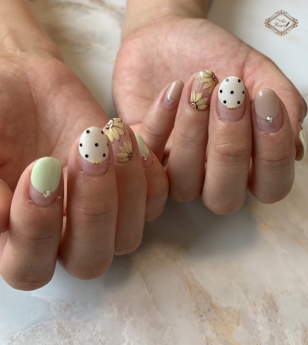 ひまわりネイル♪「【音更町：プライベートネイルサロン　Nails Aile Bouquet】自分のクセが見えてくる…」