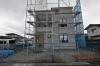 笹木野　外壁板施工後「新築住宅、リフォーム工事の現場を見学したい方は、ご連絡ください。」