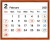 2月の定休日「2月の定休日」
