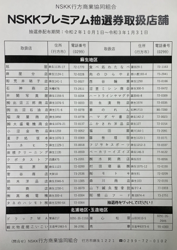 NSKKプレミアム抽選券取扱店「NSKKプレミアム抽選券取扱店舗はこちら！」