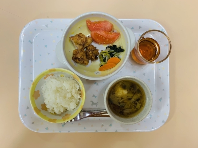 「今日の給食（谷史季保育園）10月9日」