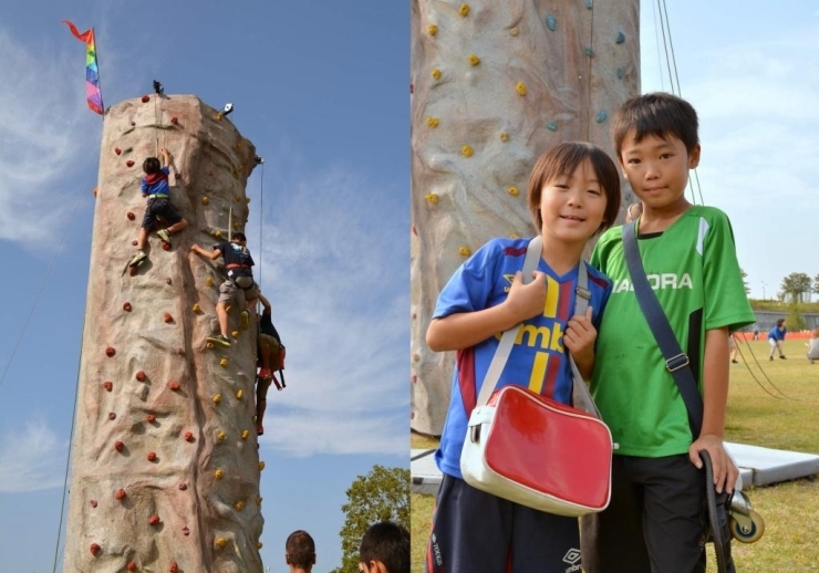 ●スポーツクライミング<br>清瀬市から駆け付けたという小学生は、朝の「めざましテレビ」でイベントのことを知り来園。<br>“物凄いスピードで登っていたね！頂上は高くなかった？”と聞くと・・・<br>「思ったより簡単だったよ！　怖いより楽しかった♪」