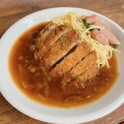 あんかけパスタ、かつ乗せ！！「【新安城のカフェ・喫茶店は、ろくえん北部店】モーニングサービスパン食べ放題、ランチタイム、サルビアスタンプ加盟店（アプリ使えます）アルバイト募集中」