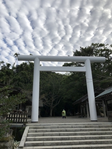 白い鳥居が印象的 そしてこの雲「占い師と行く神社巡り  」