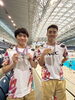 当店でトレーニングとボデイケアを行っている、NEC所属の村上選手（右）と松田選手。「「2026年度第29回日本知的障害者選手権水泳競技大会」 　　当店でトレーニングやケアをしている村上選手が400ｍバタフライでアジア記録更新！！」