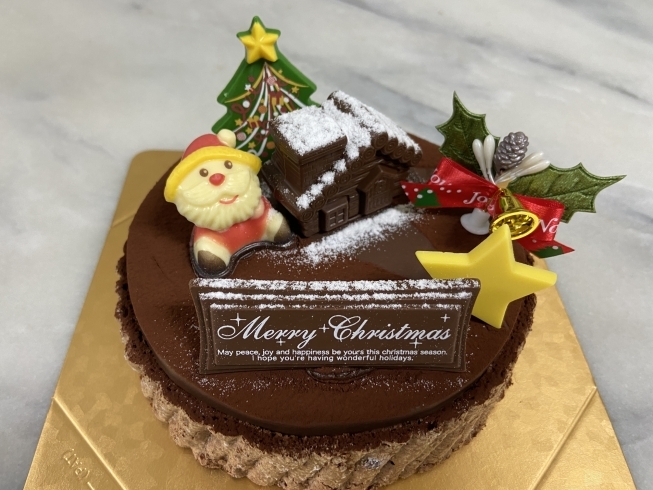 今年のクリスマスケーキ　ショコラ「12月になると　なんとなく気ぜわしく感じますネ　(^^;」