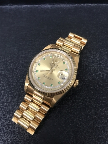 「ロレックス　Rolex ROLEX デイデイト　18238 ミリヤードD エメラルド10P　時計　 横浜　買取　高価買取　横浜鶴屋町の買取専門店「おたからや　横浜本店」」