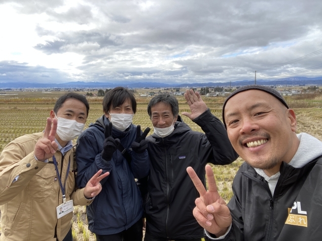 「喜多方シティFMの竹田さん、塩川町のスガデンの菅谷さん、耶麻プリント代表の若桑と一緒に♪」