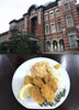 「12月18日金曜日は『東京駅完成記念日』です。本日のおすすめmenu✨あつあつサクッとジューシーな✨かきフライ定食……850円…5個入りです。漁協の食堂でお魚ランチはいかがでしょうか？」